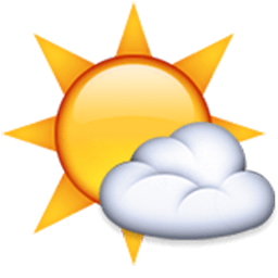 White Sun With Small Cloud Emoji