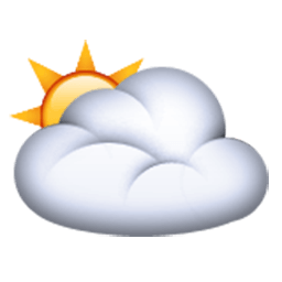 White Sun Behind Cloud Emoji