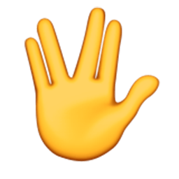 Raised Hand With Part Between Middle And Ring Fingers Emoji