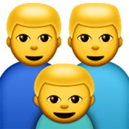 Family (man,man,boy) Emoji