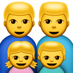 Family (man,man,girl,boy) Emoji