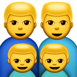Family (man,man,boy,boy) Emoji