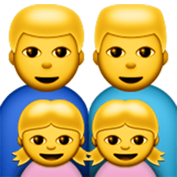 Family (man,man,girl,girl) Emoji