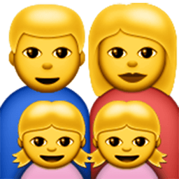 Family (man,woman,girl,girl) Emoji