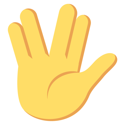 Raised Hand With Part Between Middle And Ring Fingers Emoji