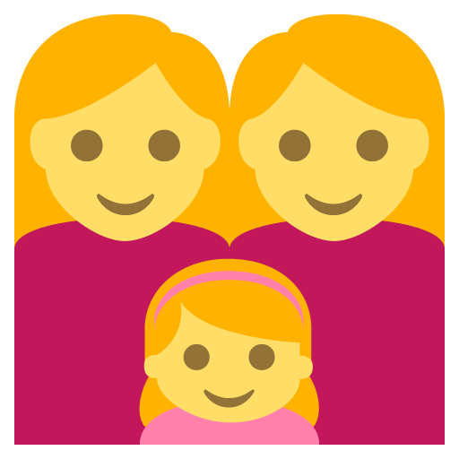 Family (woman,woman,girl) Emoji