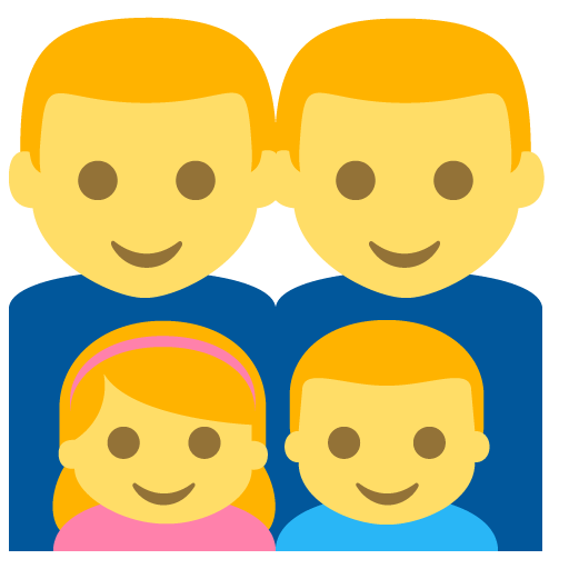 Family (man,man,girl,boy) Emoji