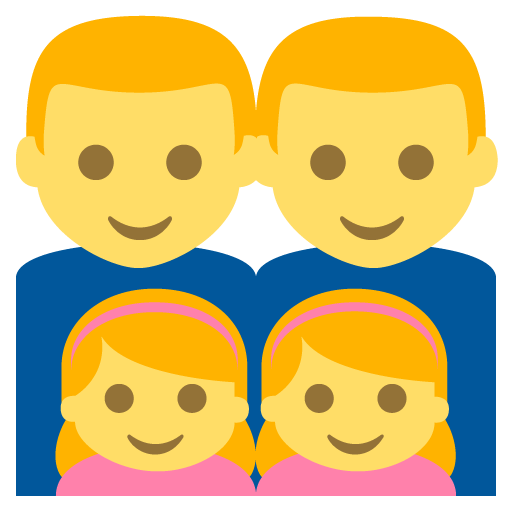 Family (man,man,girl,girl) Emoji